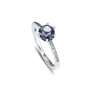 PANDORA RING BRAND NEW 925 Sterling Silver Elegant Silver and Blue Gemston